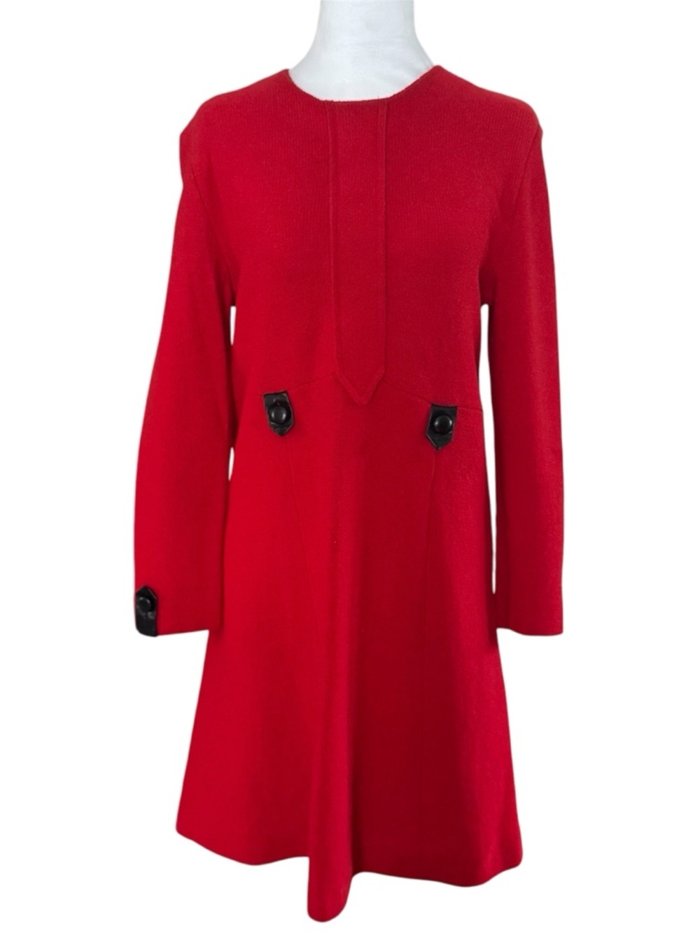 Vintage Steve Fabrikant Santana Knit Red Dress Quiet Luxury Neiman Marcus - Picture 6 of 10